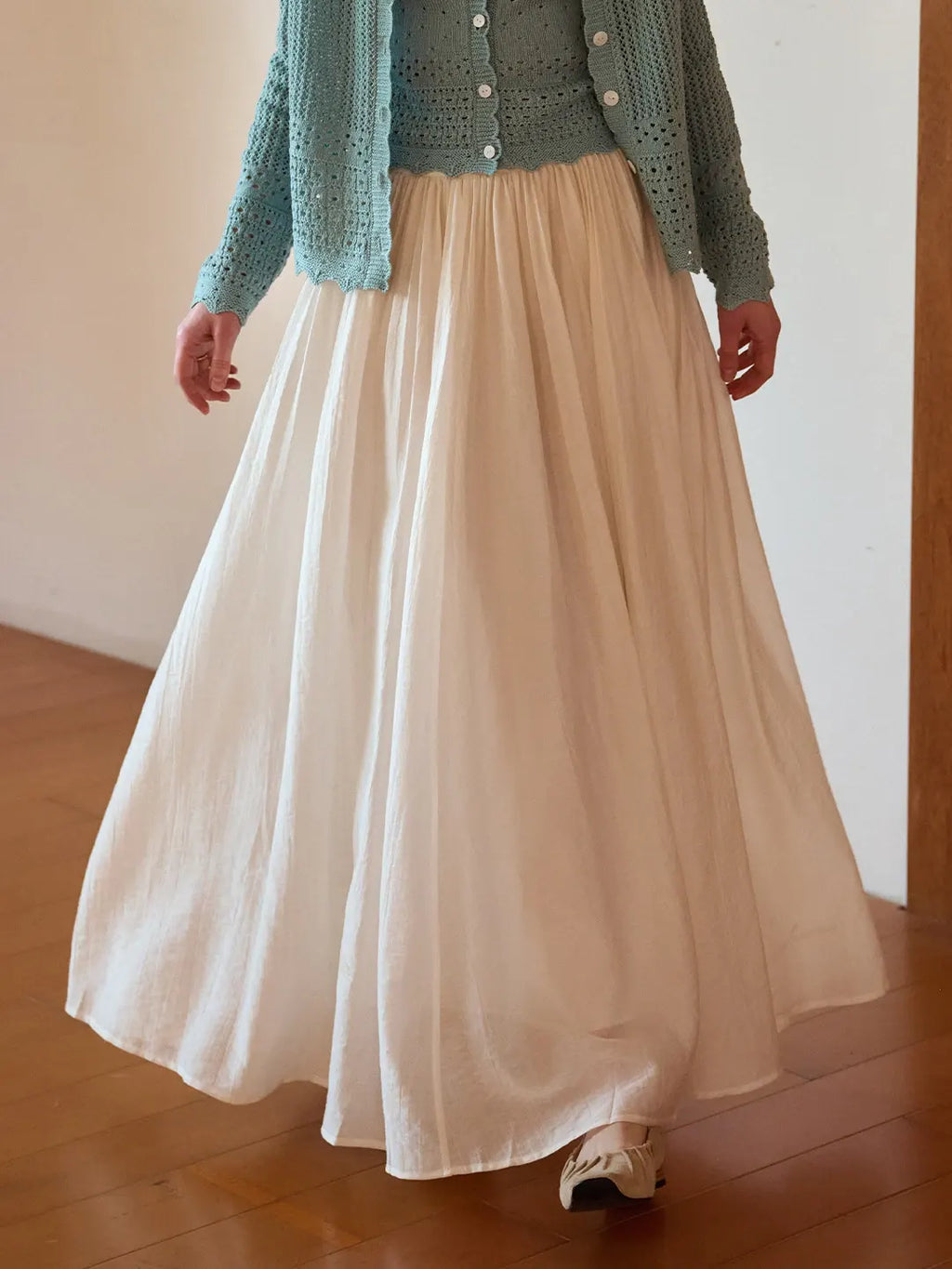 Harlee Flowy Pleated Lyocell Skirt