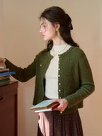 Magdalena Round Neck Cotton Cardigan