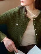 Magdalena Round Neck Cotton Cardigan