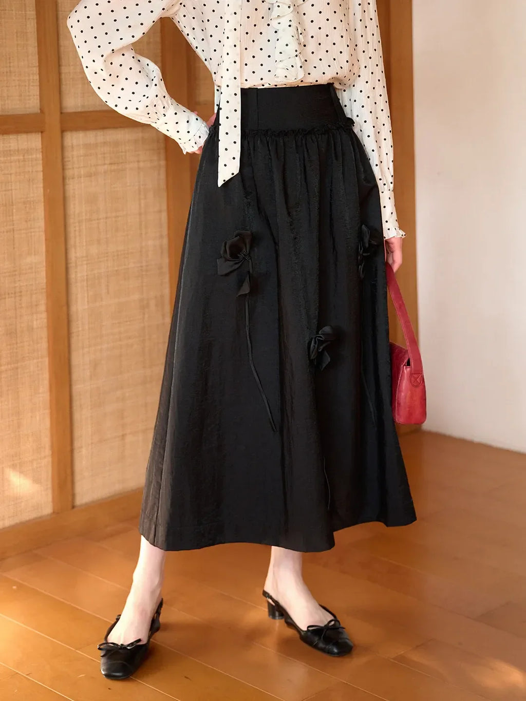 August 3D Flower A-Line Skirt
