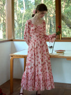 Amaris Sweetheart Neck Floral Dress