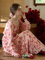 Amaris Sweetheart Neck Floral Dress