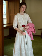 Jana Peter Pan Collar Hollow Cotton Dress