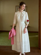 Jana Peter Pan Collar Hollow Cotton Dress