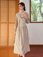 Janlisa Cowl Neck Stripe Dress
