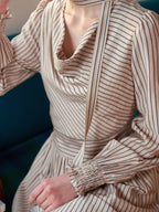 Janlisa Cowl Neck Stripe Dress