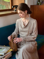Janlisa Cowl Neck Stripe Dress