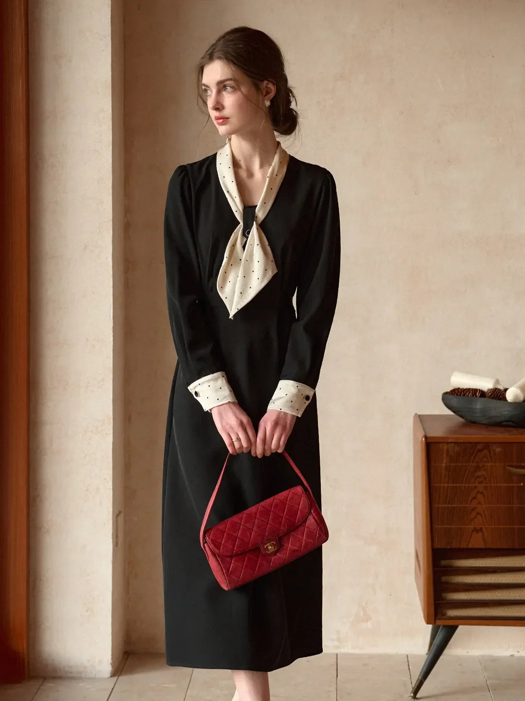 Yamileth V-Neck Bow Dress