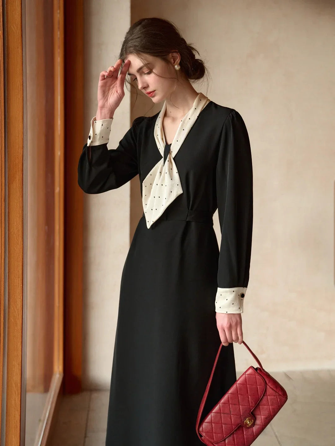 Yamileth V-Neck Bow Dress