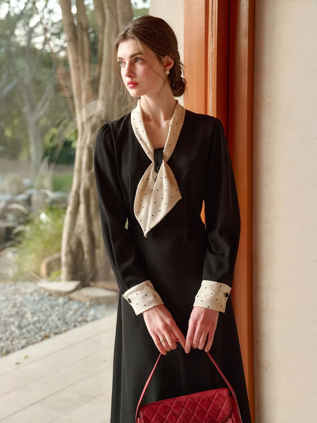 Yamileth V-Neck Bow Dress