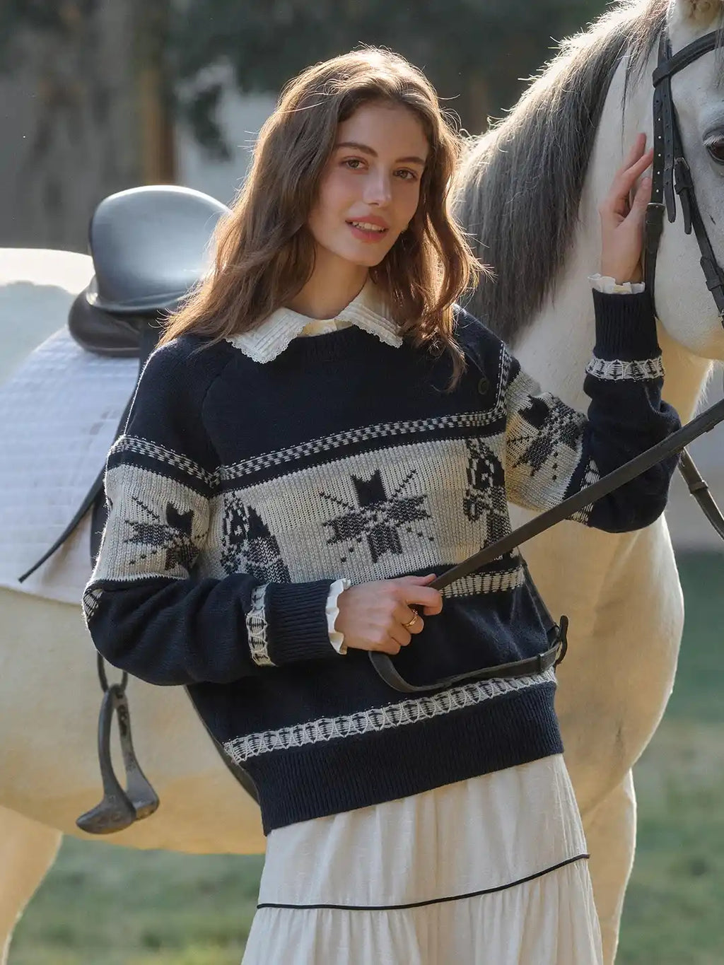 Alitzel Round Neck Wool Sweater