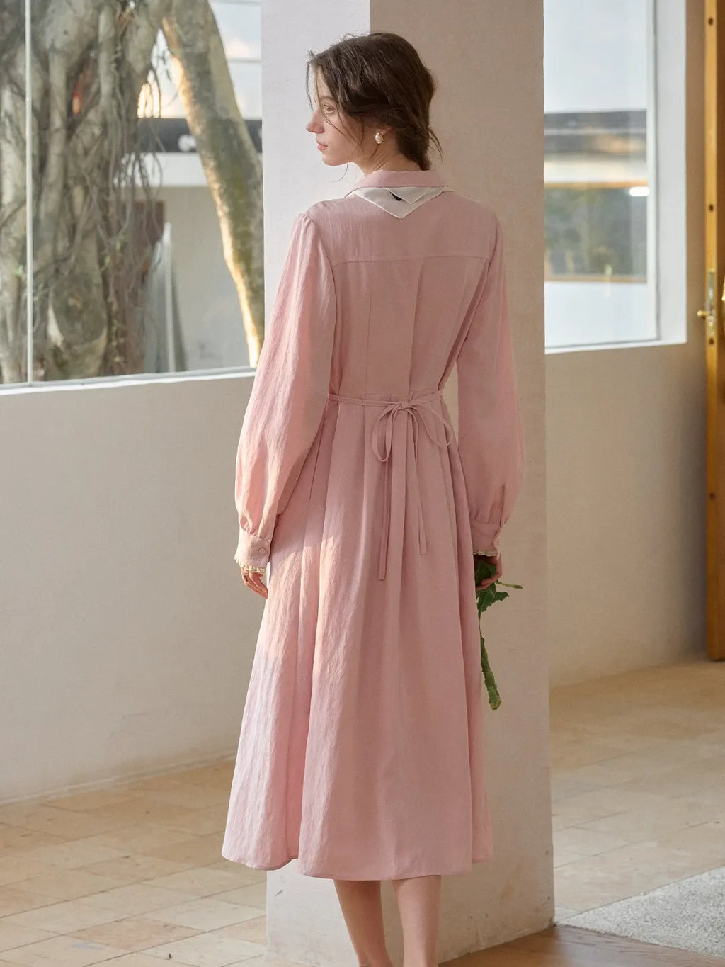 Kamiyah Lapel Button Dress