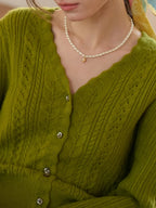 Livia V-Neck Hollow Cardigan