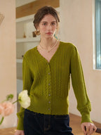 Livia V-Neck Hollow Cardigan