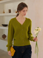 Livia V-Neck Hollow Cardigan