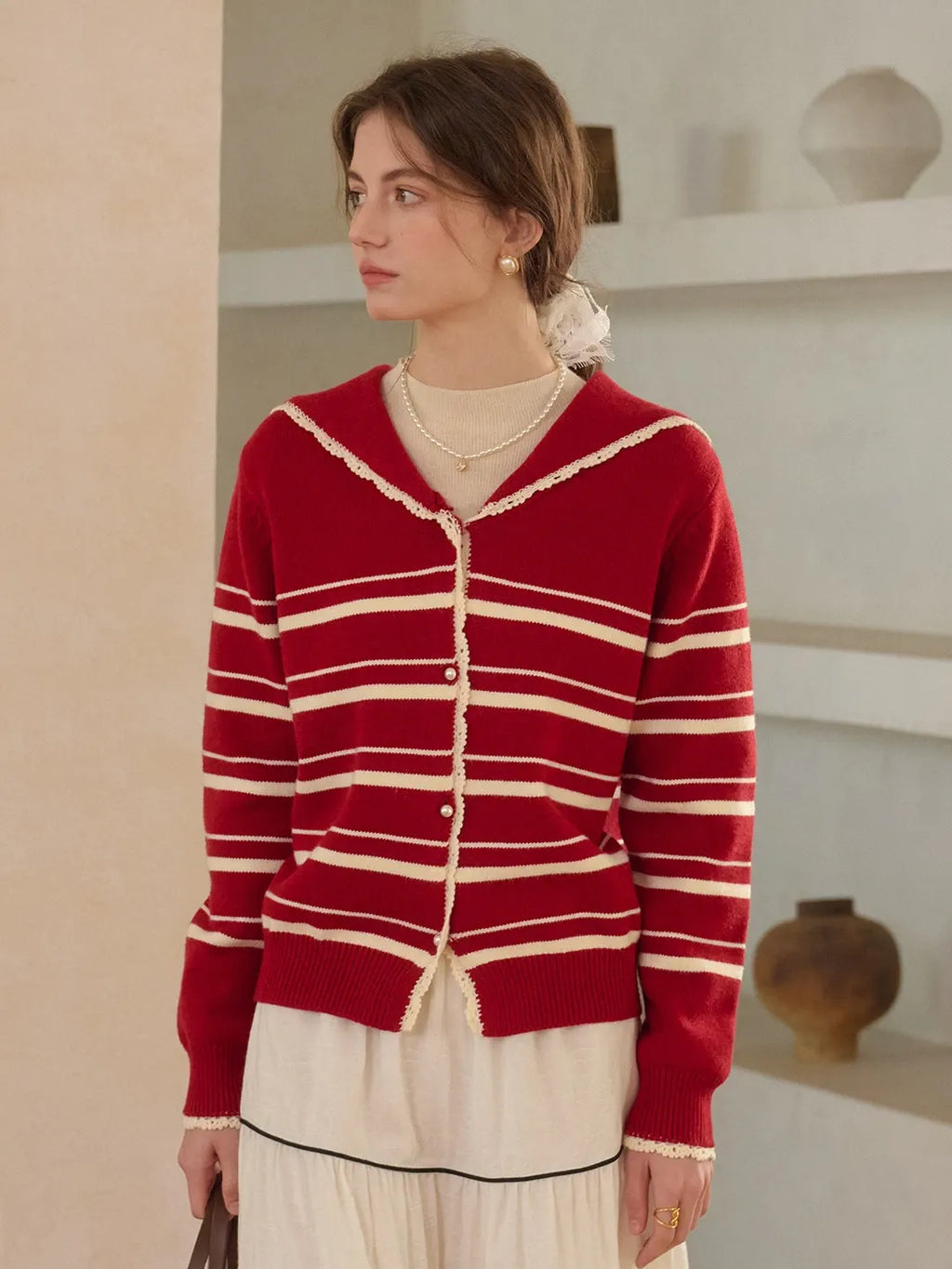 Stormi V-Neck Stripe Cardigan