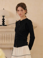 Zhuri Round Neck Wool Cardigan