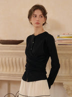 Zhuri Round Neck Wool Cardigan