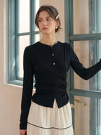 Zhuri Round Neck Wool Cardigan