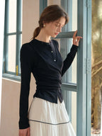 Zhuri Round Neck Wool Cardigan