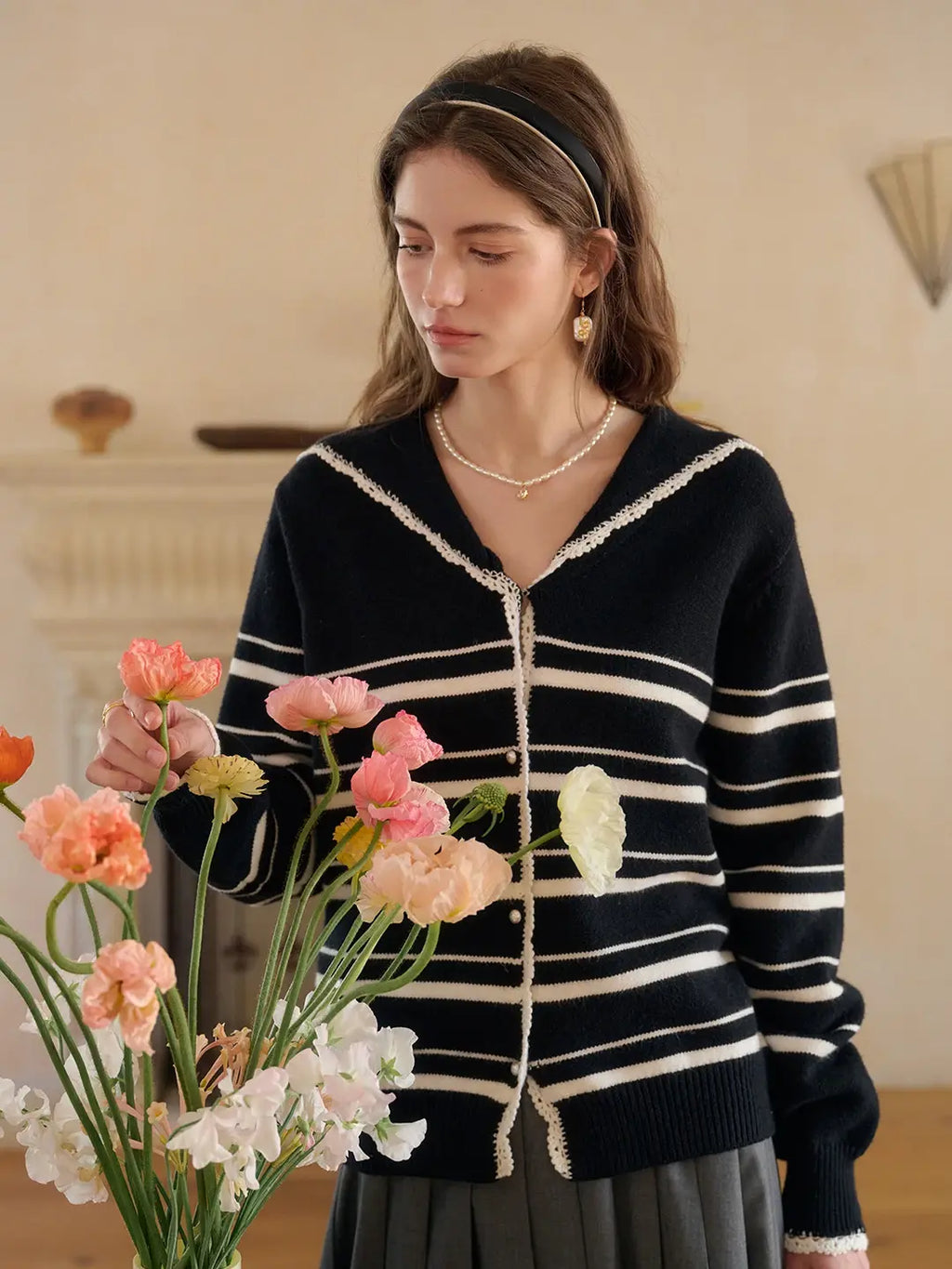 Stormi V-Neck Stripe Cardigan