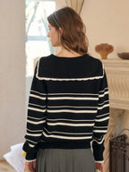 Stormi V-Neck Stripe Cardigan