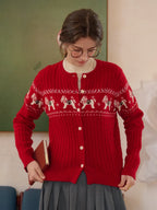 Zora Round Neck Wool Cardigan