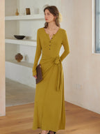 Cielo Rounc Neck Knot Dress