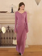 Cielo Rounc Neck Knot Dress