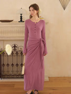 Cielo Rounc Neck Knot Dress