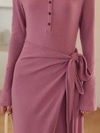 Cielo Rounc Neck Knot Dress