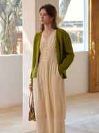 Rosalina V-Neck Embroidery Cotton Dress
