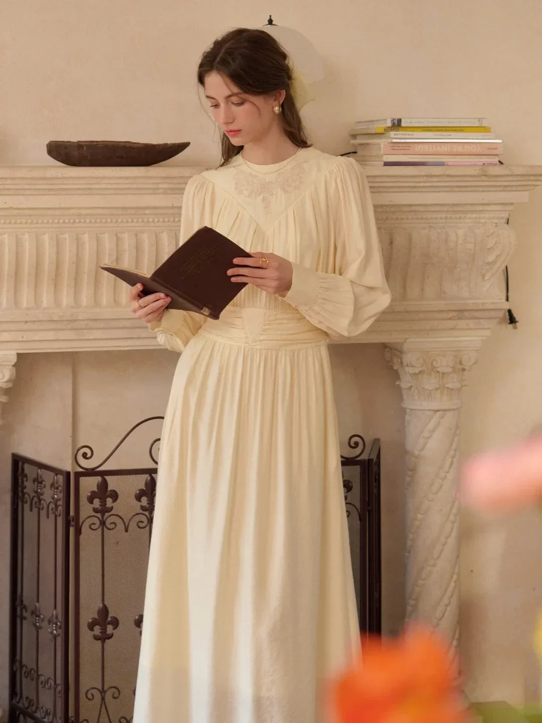 Rosie Round Neck Embroidery Dress