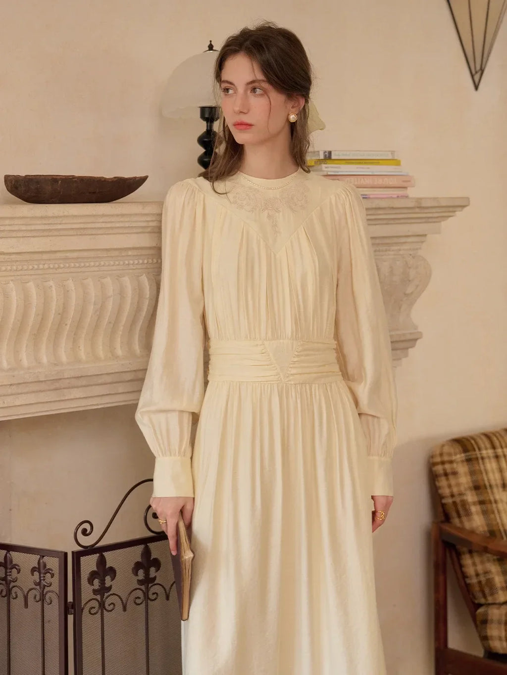 Rosie Round Neck Embroidery Dress