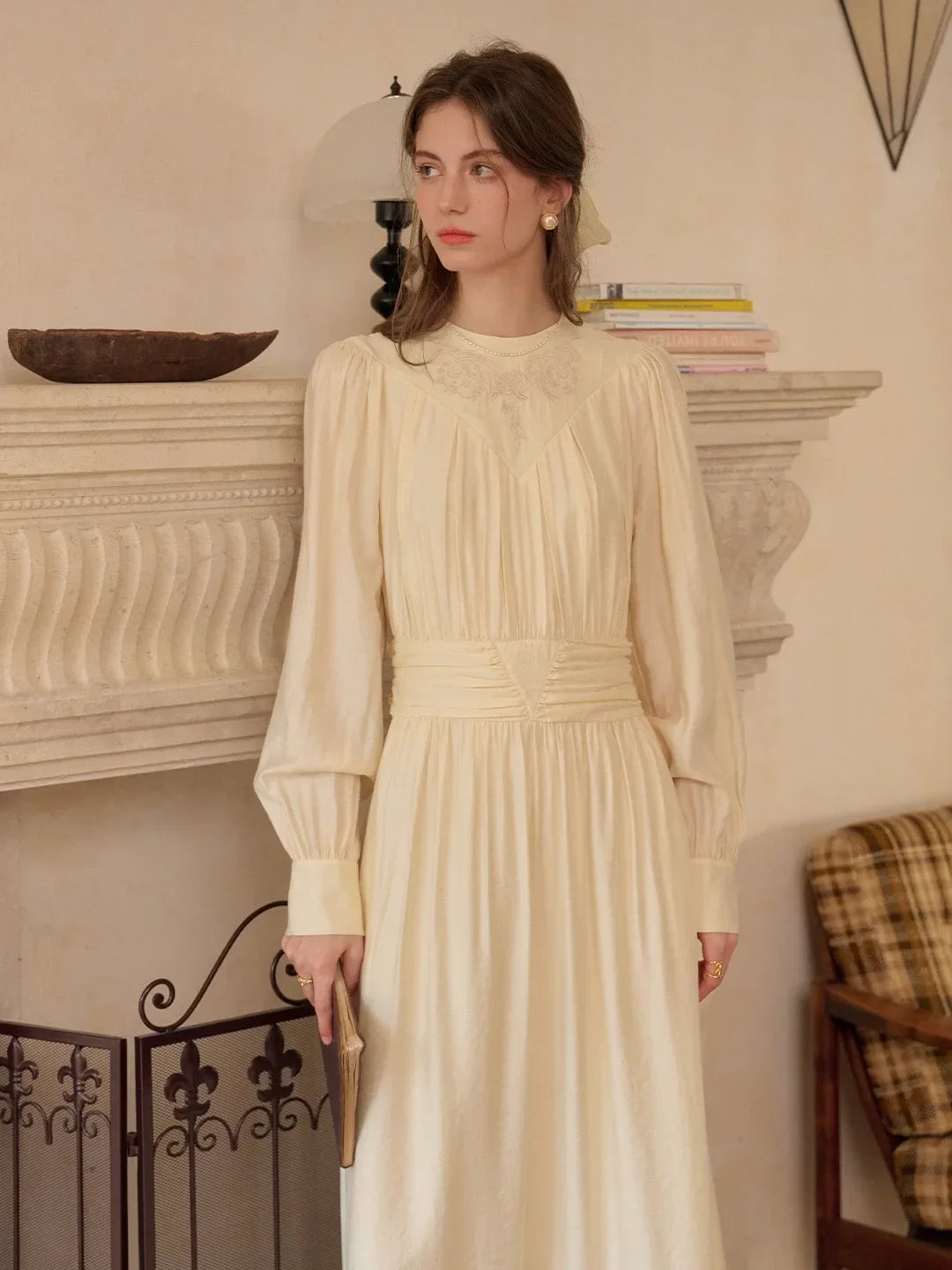 Rosie Round Neck Embroidery Dress