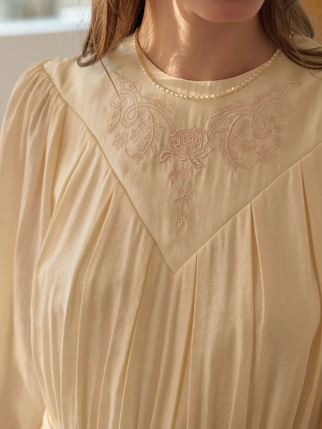 Rosie Round Neck Embroidery Dress