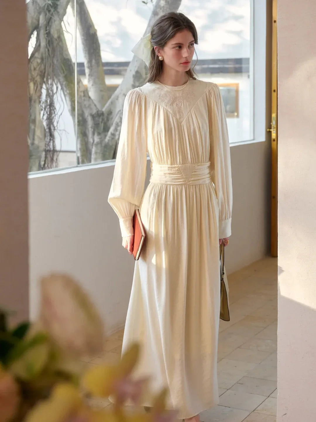 Rosie Round Neck Embroidery Dress