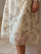 Lyric Printed Stand Collar Midi Dress