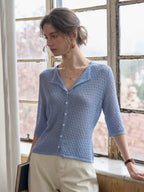 Voka Simple V-Neck Wool Cardigan