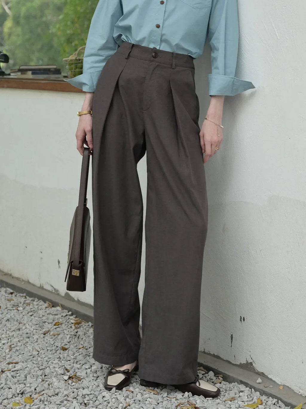Quincy Pleated Cotton Trousers
