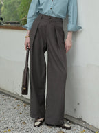 Quincy Pleated Cotton Trousers