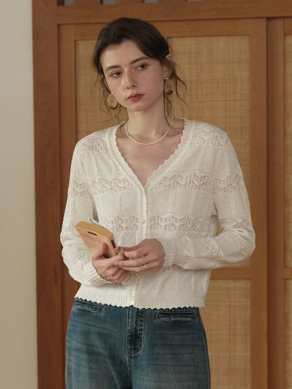 Elouise V-Neck Wool Cardigan