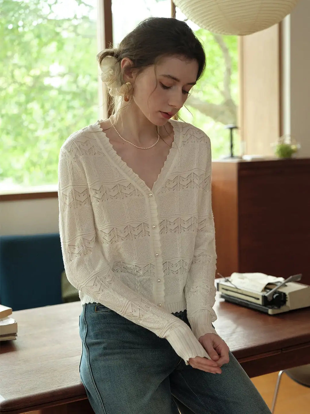Elouise V-Neck Wool Cardigan