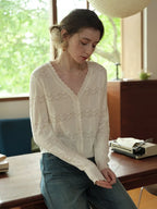 Elouise V-Neck Wool Cardigan