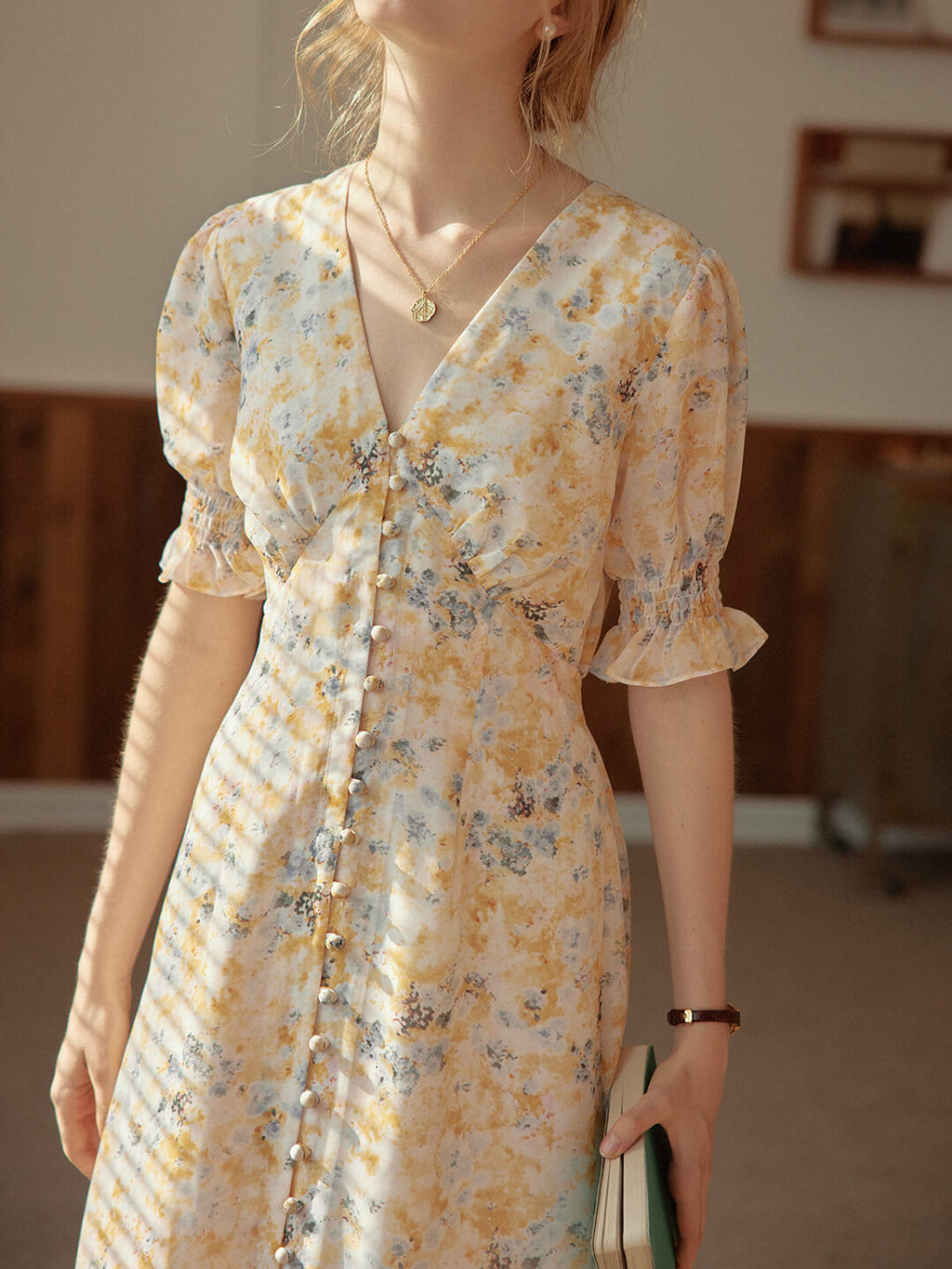Kora Floral Printed Rayon Maxi Dress