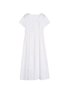 May Square Neck Embroidery 100% Cotton Dress