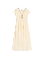 Adalyn Wavy Neck Embroidery 100% Cotton Dress