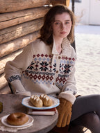 Madilynn Lapel Fair Isle Wool Cardigan