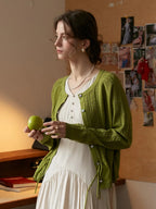 Winifred Round Neck Linen Cardigan
