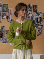 Winifred Round Neck Linen Cardigan